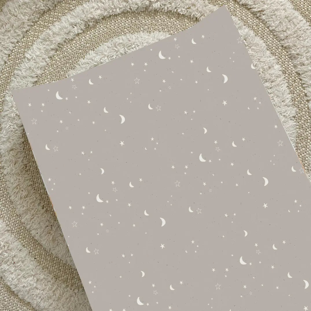 Anti-Roll Wedge Changing Mat - Grey Stars Bobbin and Bumble