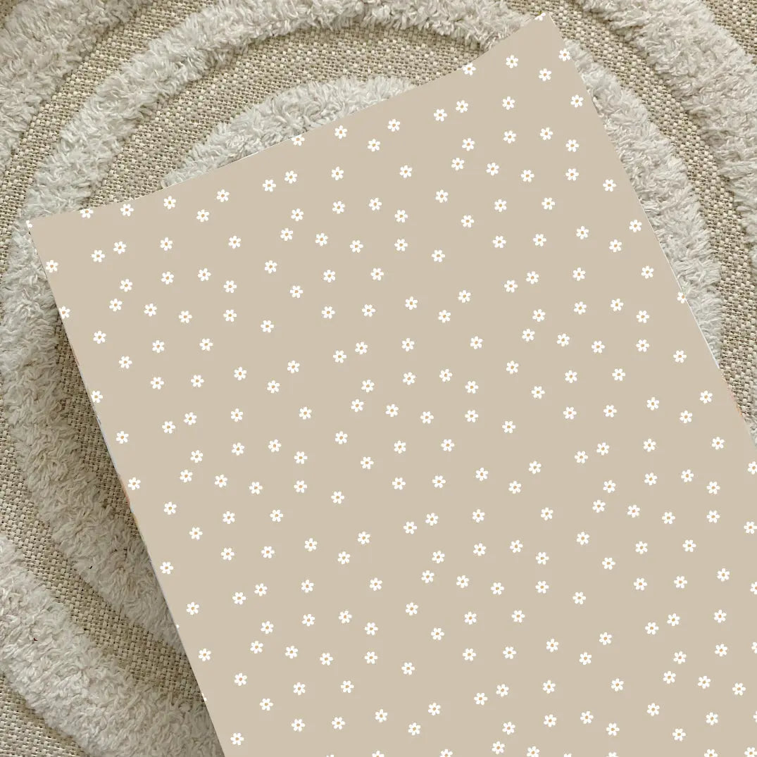 Anti-Roll Wedge Changing Mat - Neutral Daisy Bobbin and Bumble