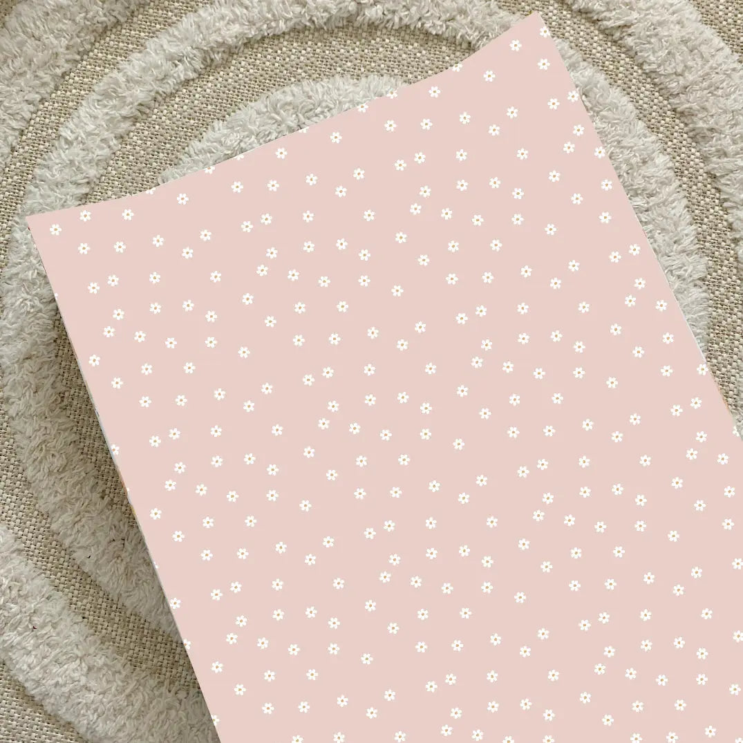 Anti-Roll Wedge Changing Mat - Pink Daisy Print Bobbin and Bumble