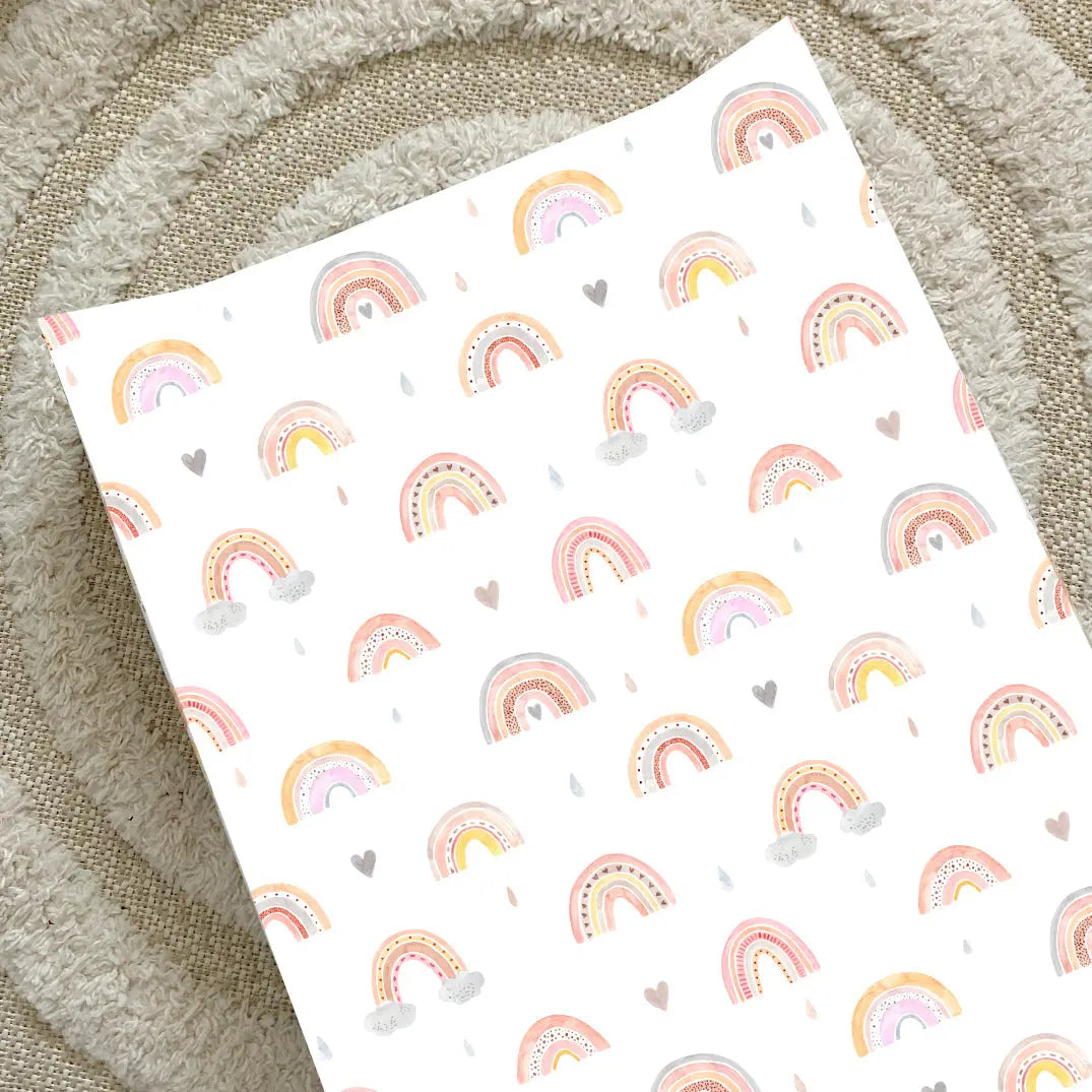 Anti-Roll Wedge Changing Mat - Rainbow Beau Bobbin and Bumble