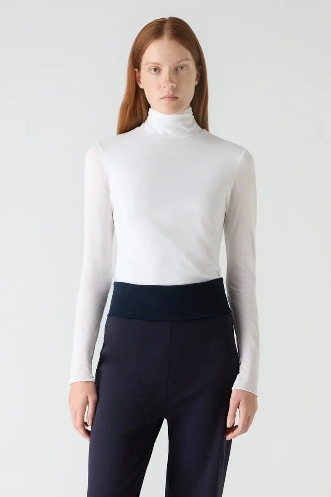 Apollo Roll Neck Top - white Bamford