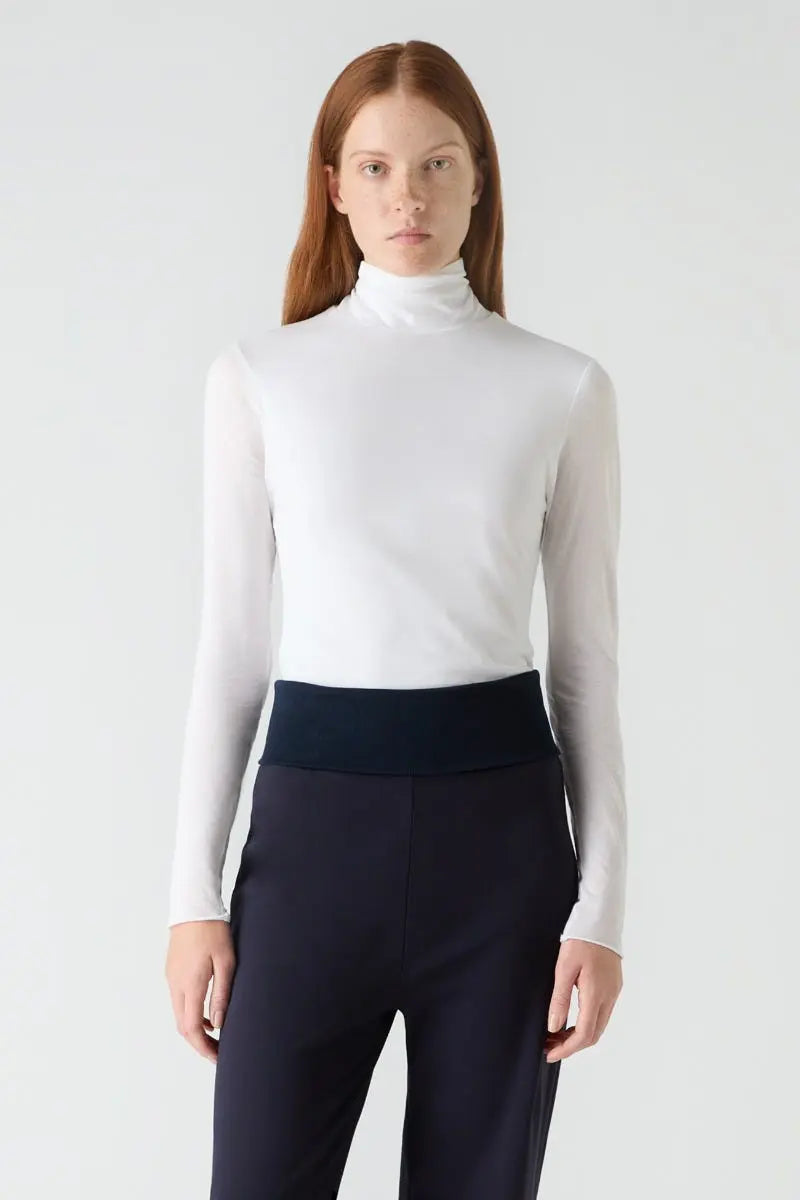 Apollo Roll Neck Top - white Bamford