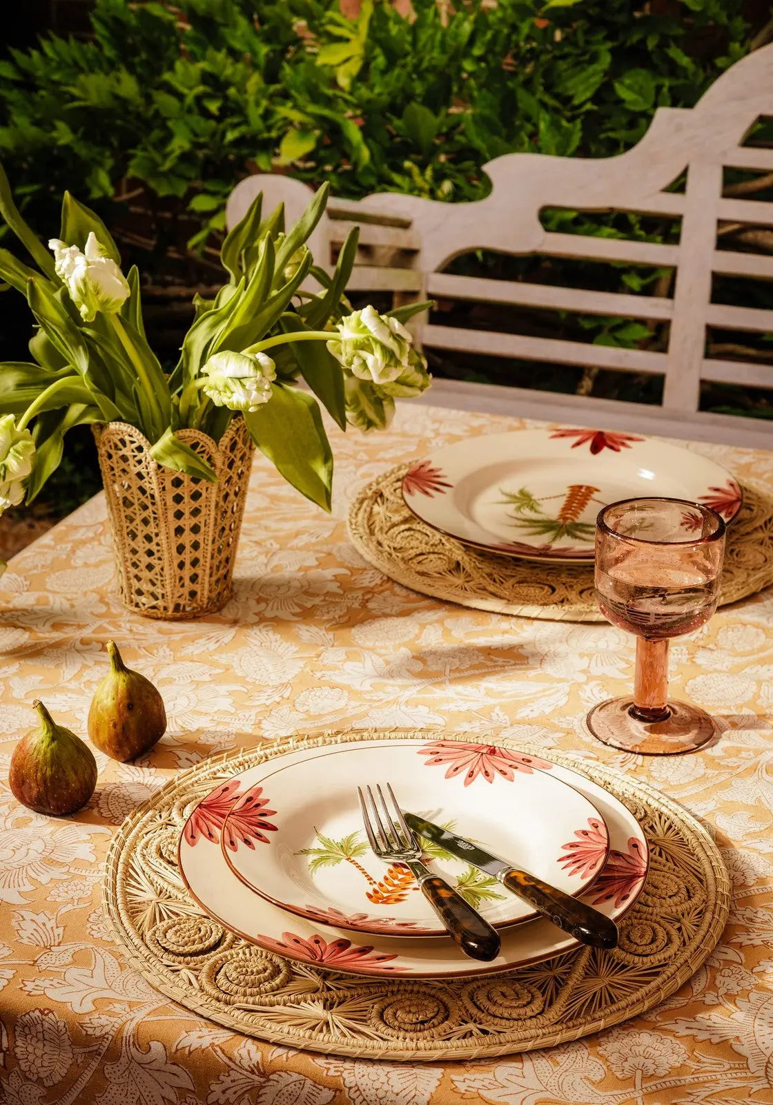 Arabella Dinner Plate, Green Palm Tree Casa by Josephine Jenno