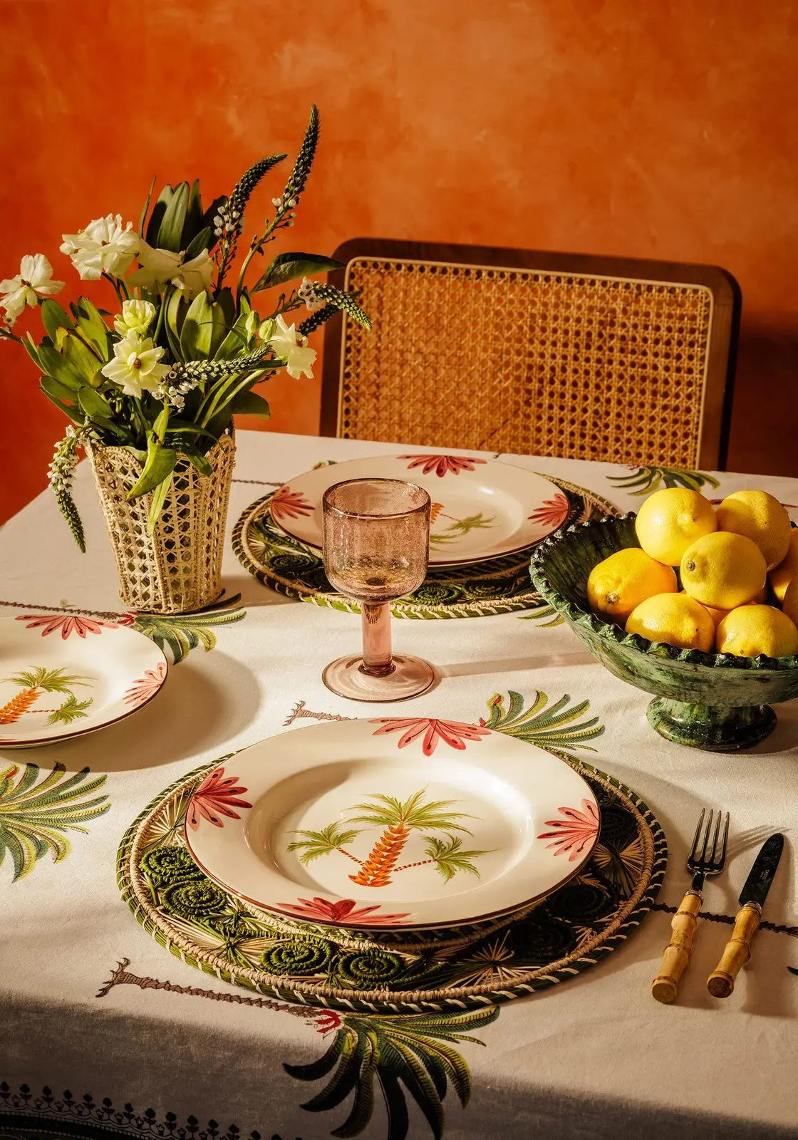 Arabella Side Plate, Green Palm Tree Casa by Josephine Jenno