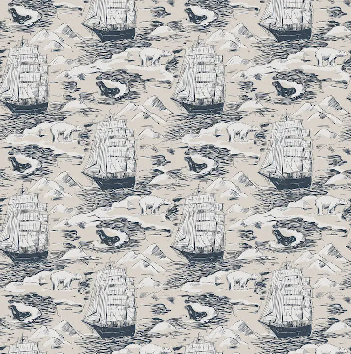 Arctic Quest - Monochrome Ice - Wallpaper Print Sisters