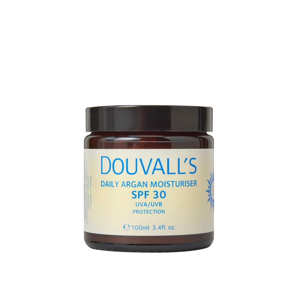 Argan Daily Moisturiser with SPF30 UVA/UVB protection 100ml Jar Douvalls Beauty