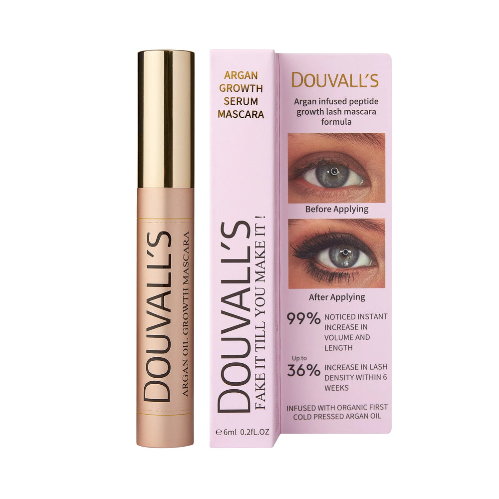 Argan Growth Serum Mascara 6ml | Achieve Longer, Fuller, and Voluminous Eyelashes Douvalls Beauty