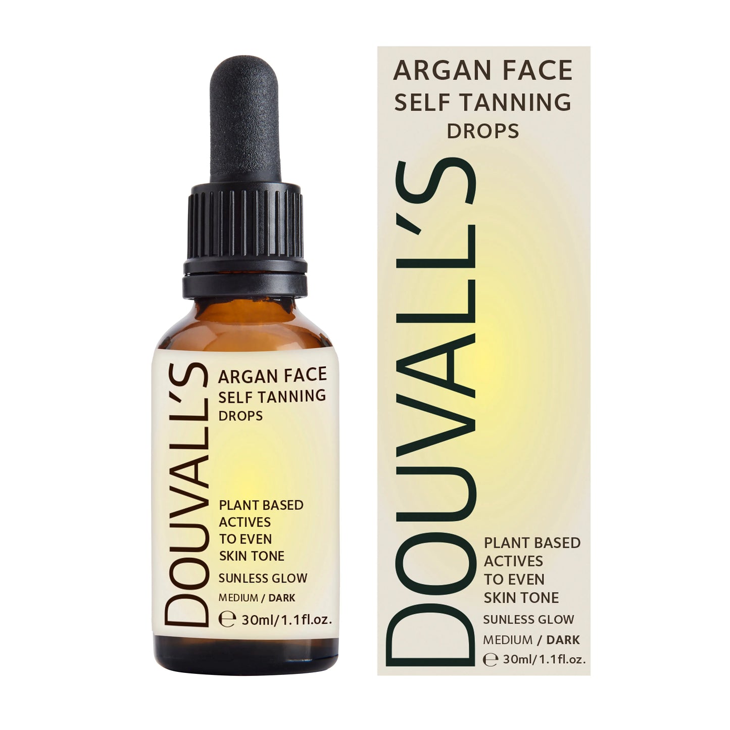 Argan Self Tanning Face Drops 30ml |Semi-permanent Self tanning drops Douvalls Beauty