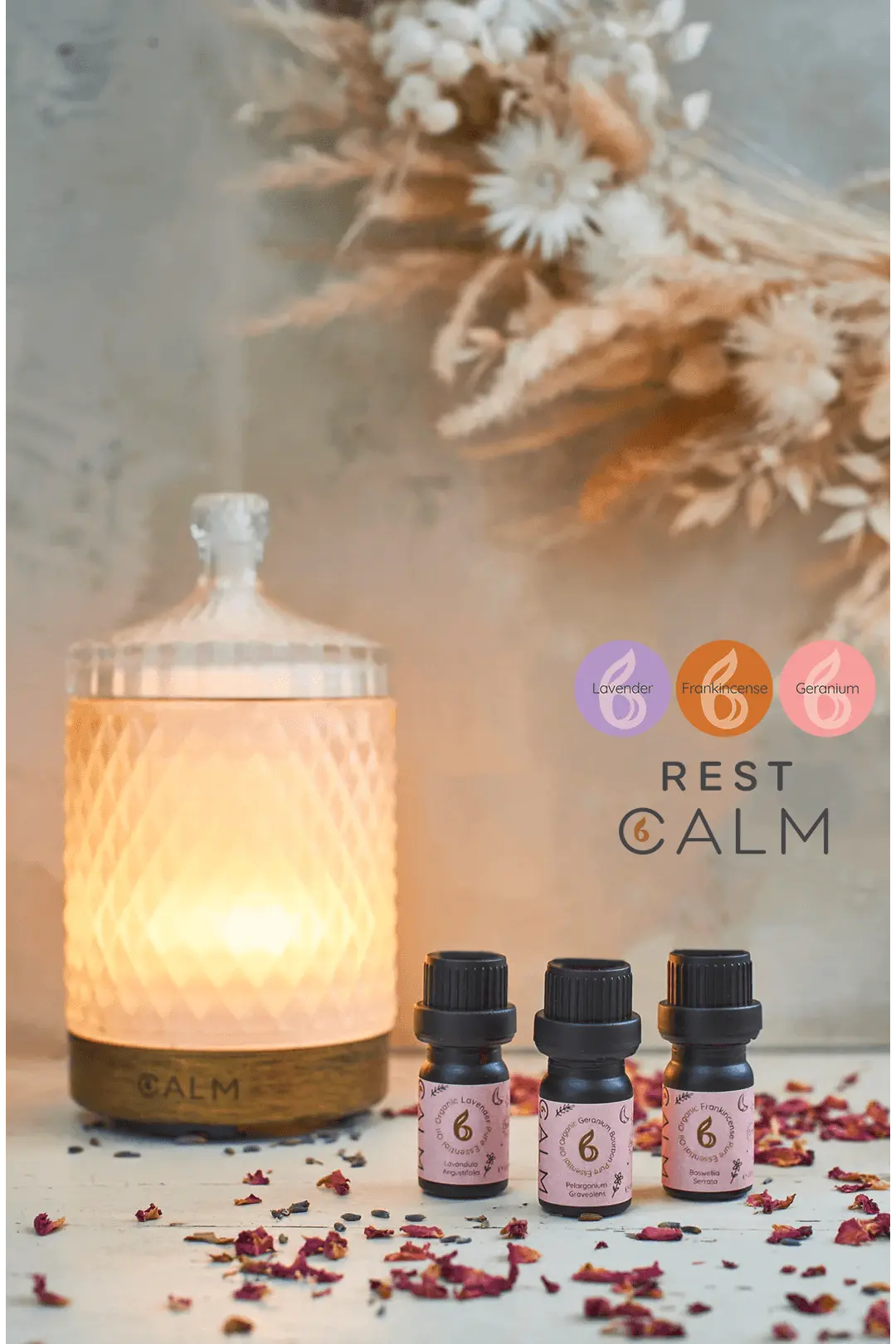 Aroma Diffuser with our Rest Calm Oil Set bcalm