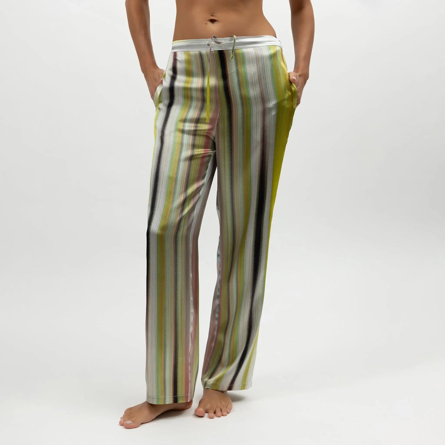 Art Stripes Silk Pants NOKAYA