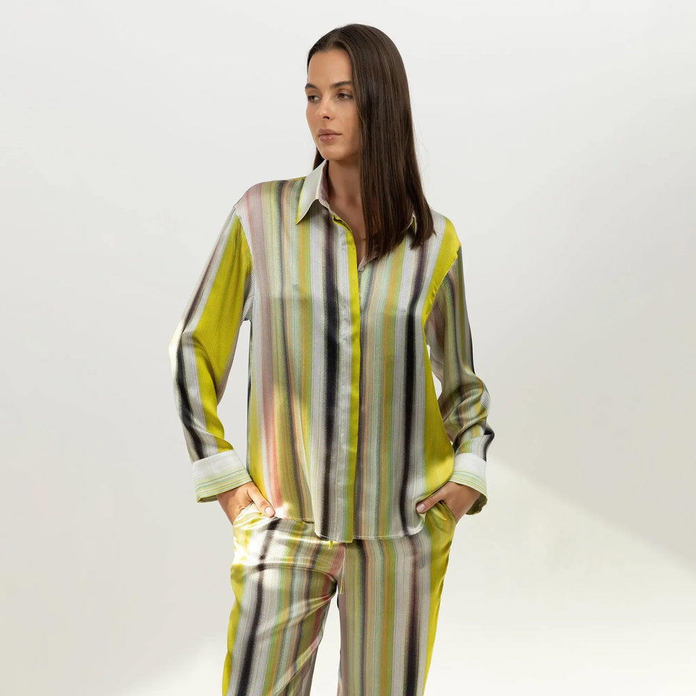 Art Stripes Silk Shirt NOKAYA