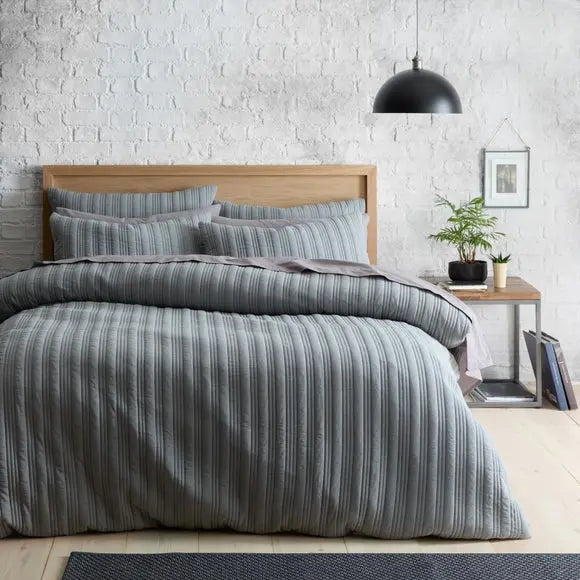 Arthur Stripe Duvet Cover and Pillowcase Set Dunelm
