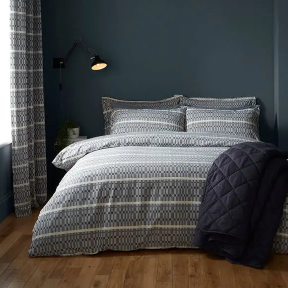 Ash Geometric Duvet Cover & Pillowcase Set Dunelm