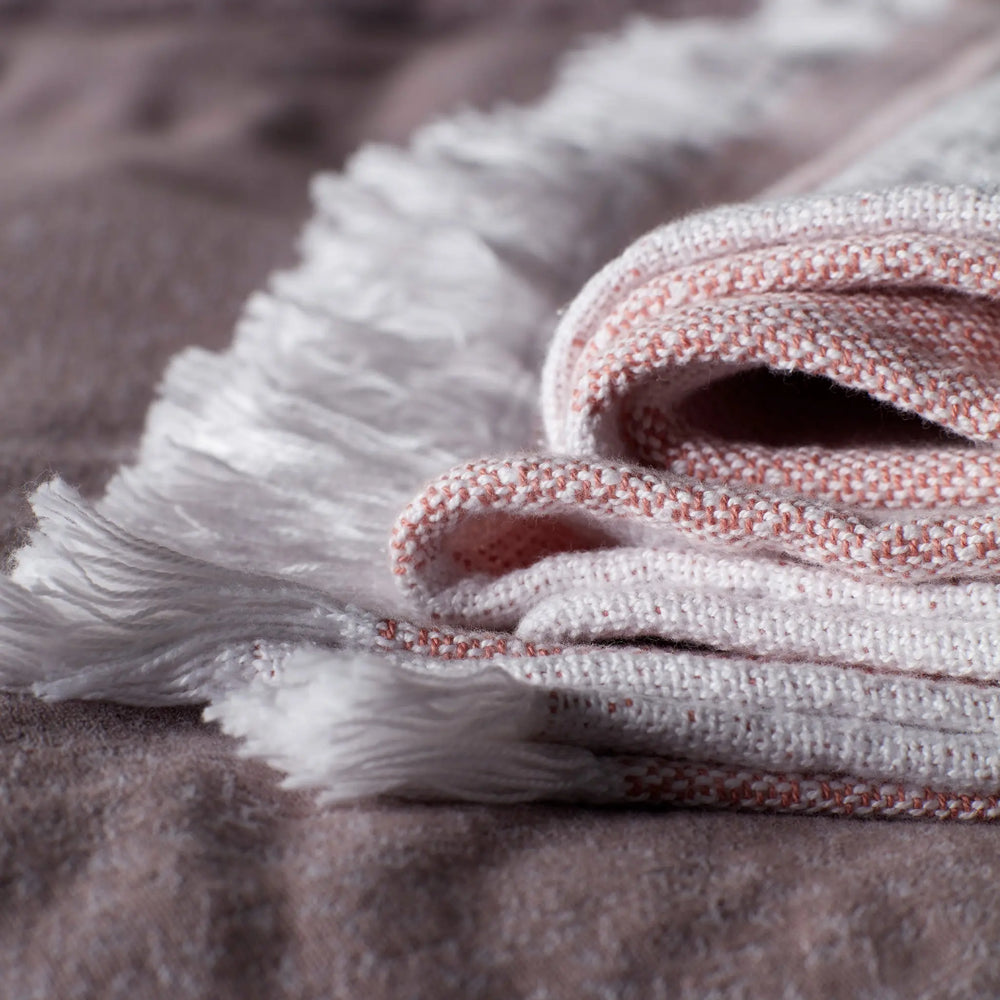 Ash Rose Sofia 100% Cotton Blanket The Secret Linen Store