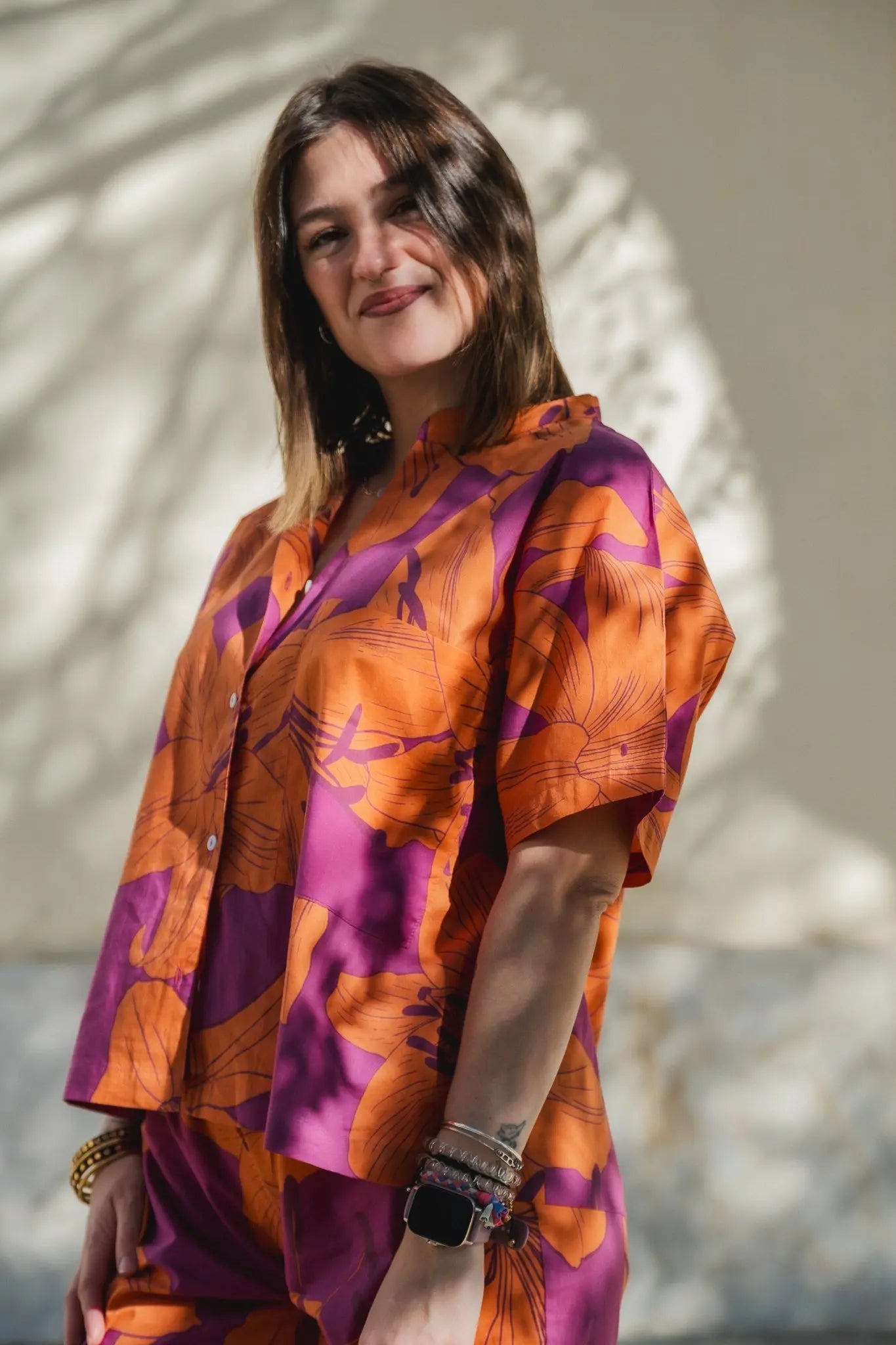 Ashna Bold Floral Print Cotton Pyjamas Naree Clothing