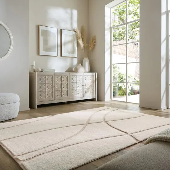 Asim Abstract Wool Rug Dunelm