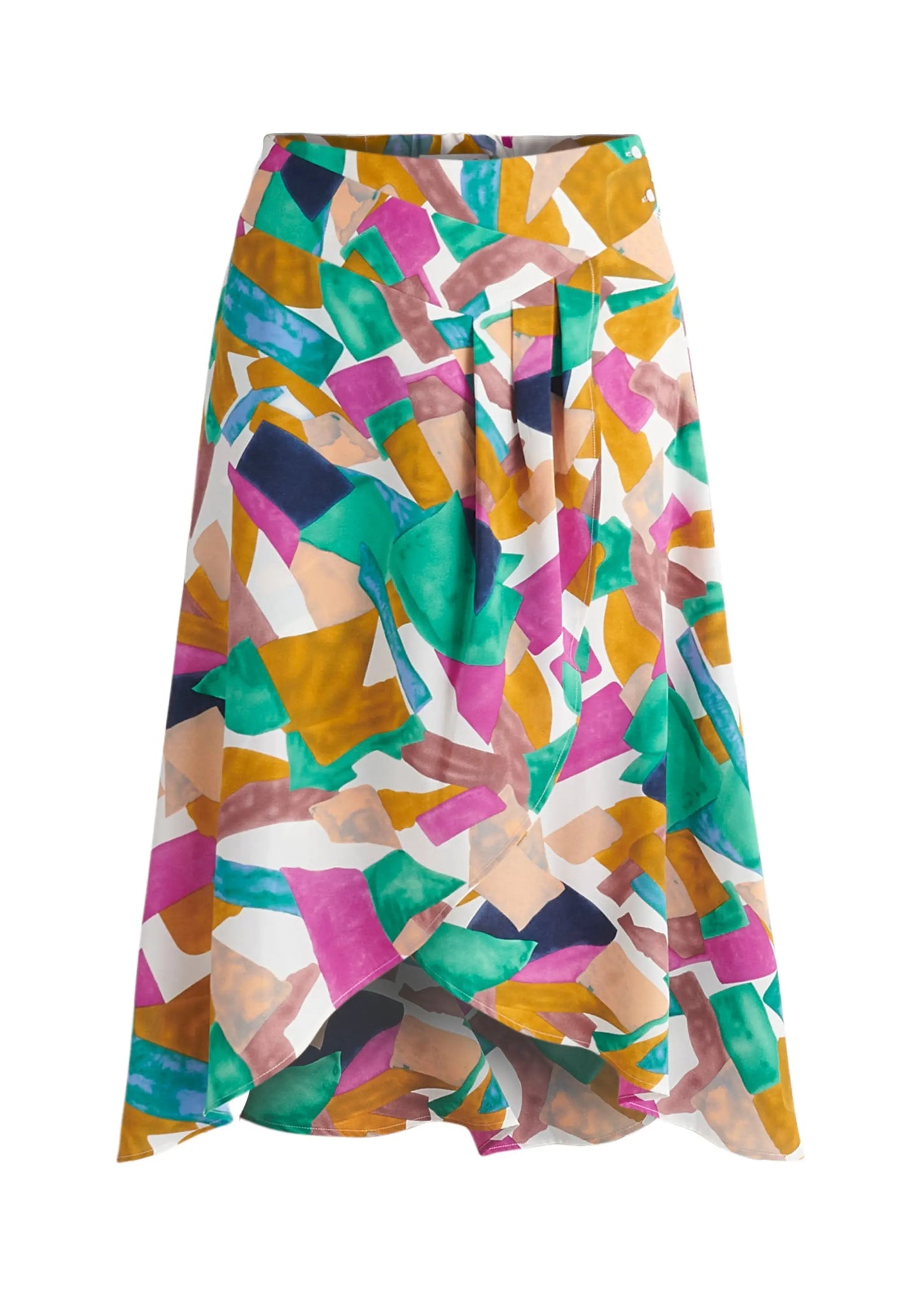 Asymmetric Geometrical Print Skirt Paisie