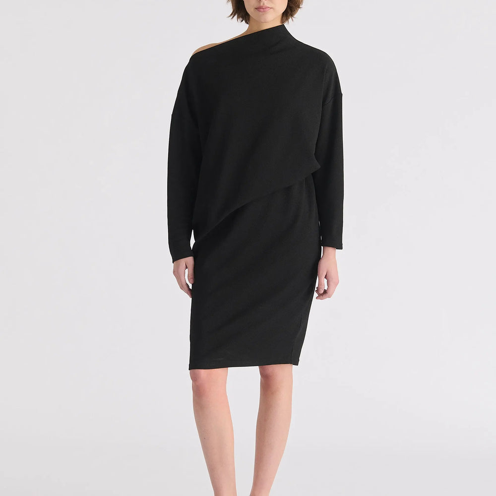 Asymmetric Neck Jumper Dress Paisie