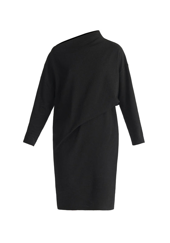 Asymmetric Neck Jumper Dress Paisie
