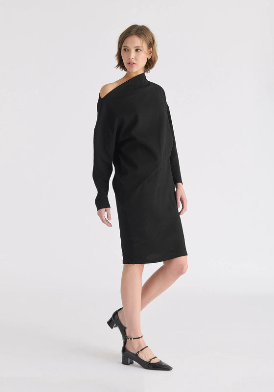 Asymmetric Neck Jumper Dress Paisie