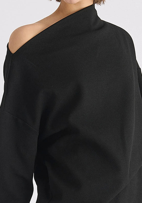 Asymmetric Neck Jumper Dress Paisie