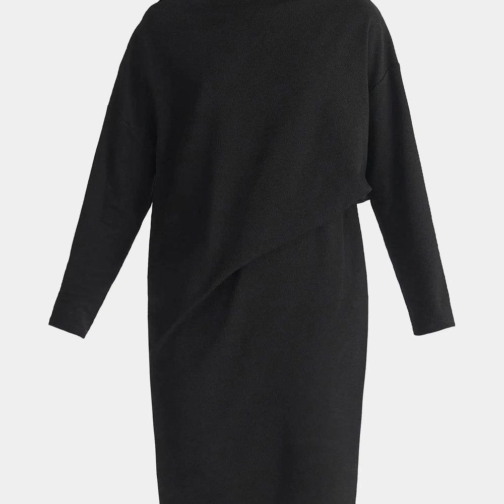 Asymmetric Neck Jumper Dress Paisie