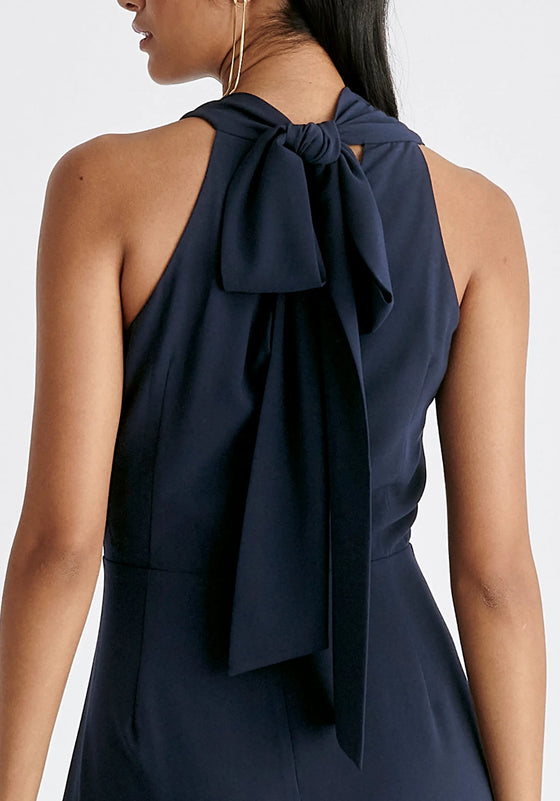 Asymmetric Neck Midi Dress Paisie