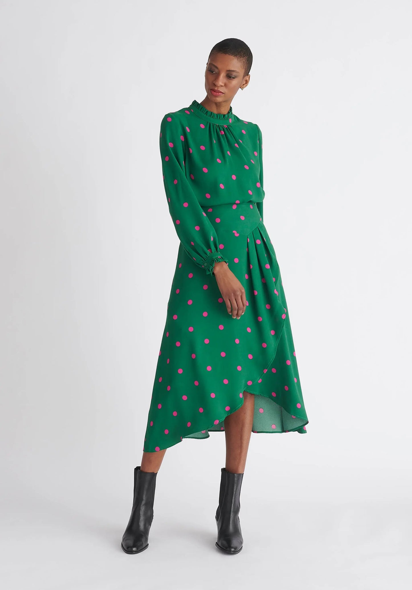 Asymmetric Polka Dot Skirt Paisie