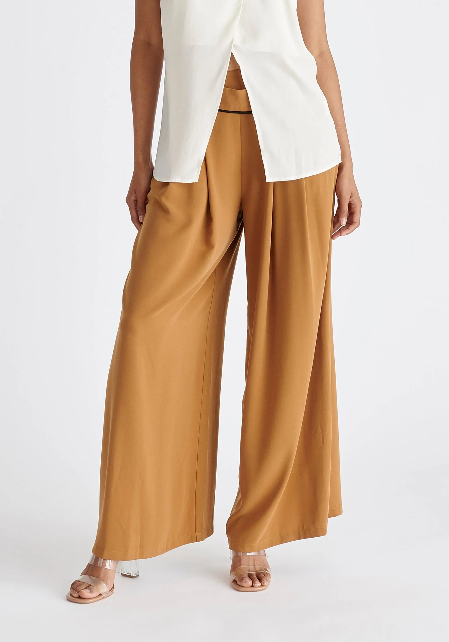 Asymmetric Waistband Trousers Paisie