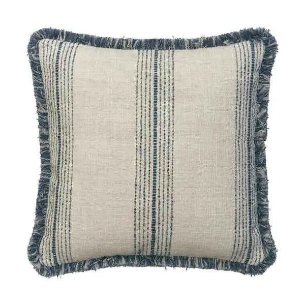 Atrani Stripe Navy, Sustainable Feather, Cushion, Denim Sophie Paterson Linen & Linen Blend & Viscose Blend Andrew Martin