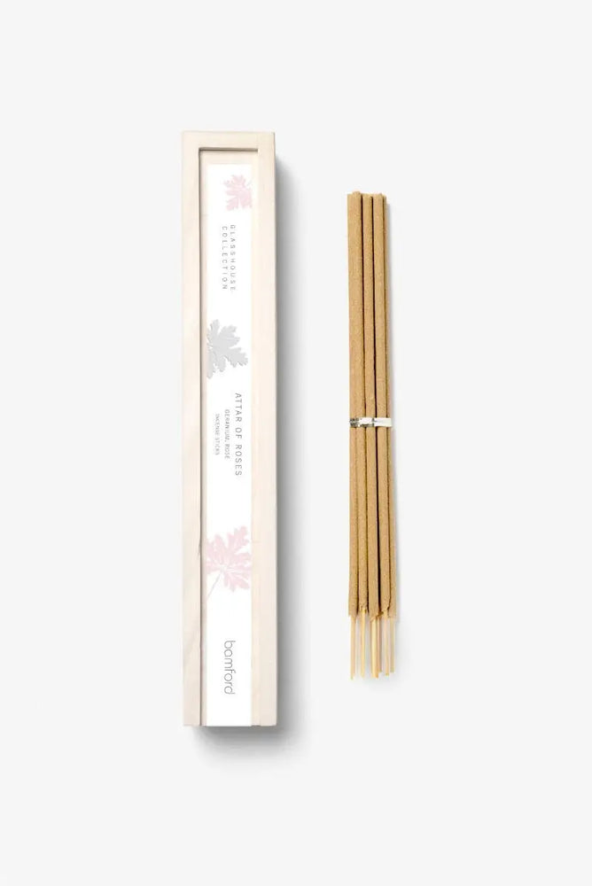 Attar of Roses Geranium Incense Sticks Bamford