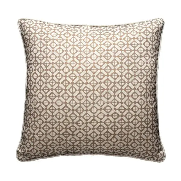 Audley Almond, Sustainable Feather, Cushion Sophie Paterson Eco-conscious & Cotton Blend & Linen Blend Geometric Andrew Martin