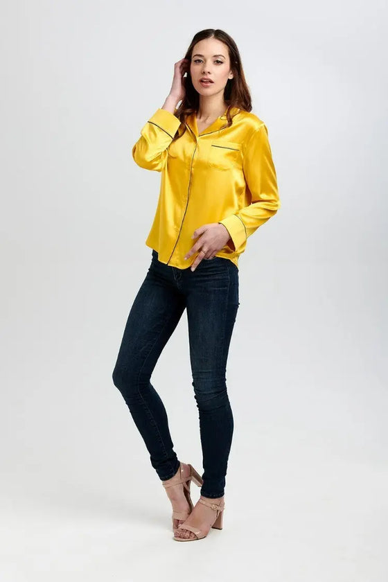 Aurelie Honeybee Silk Shirt Sleepy Wilson