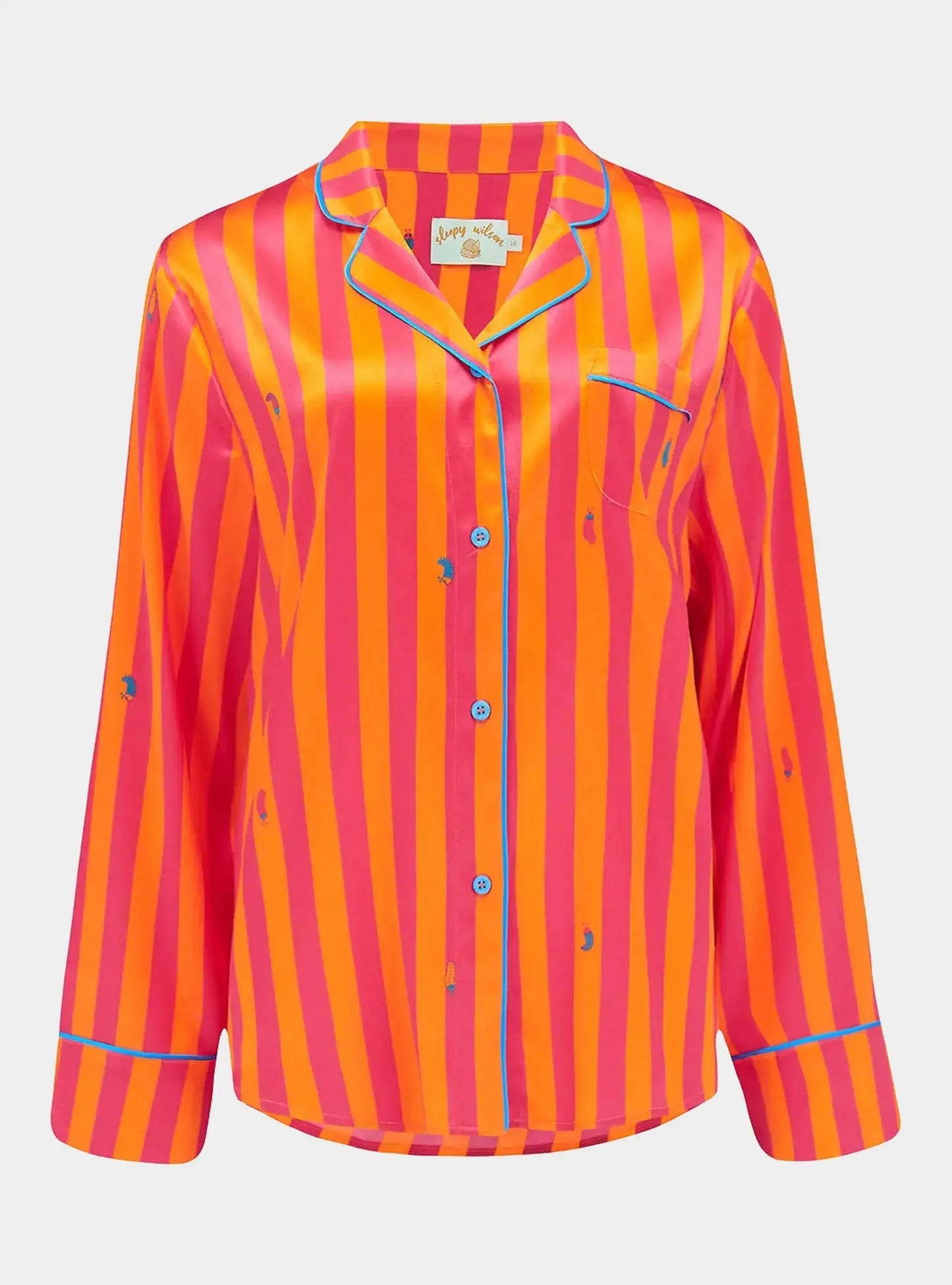 Aurelie Sunset Stripe Women's Silk Shirt Sleepy Wilson