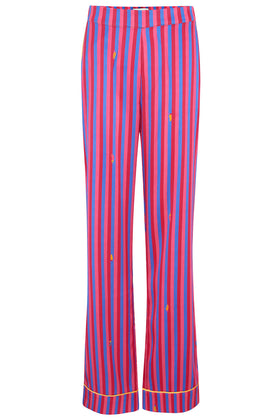 Florence Crimson Stripe Silk Trouser Sleepy Wilson