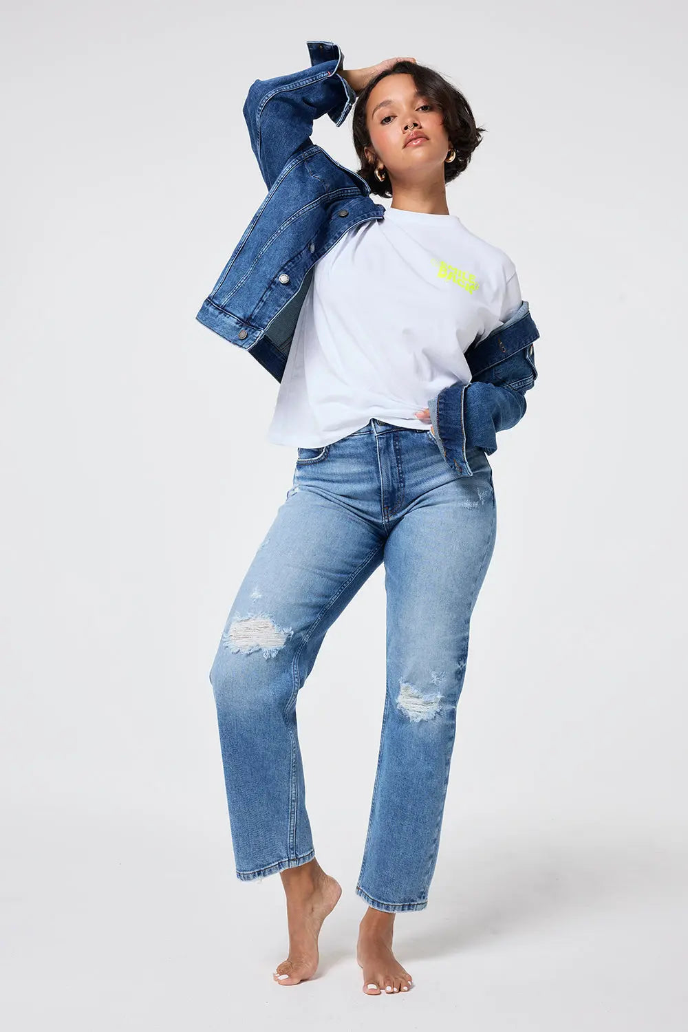 Authentic Light Indigo Distressed Boyfriend Jeans Scamp & Dude