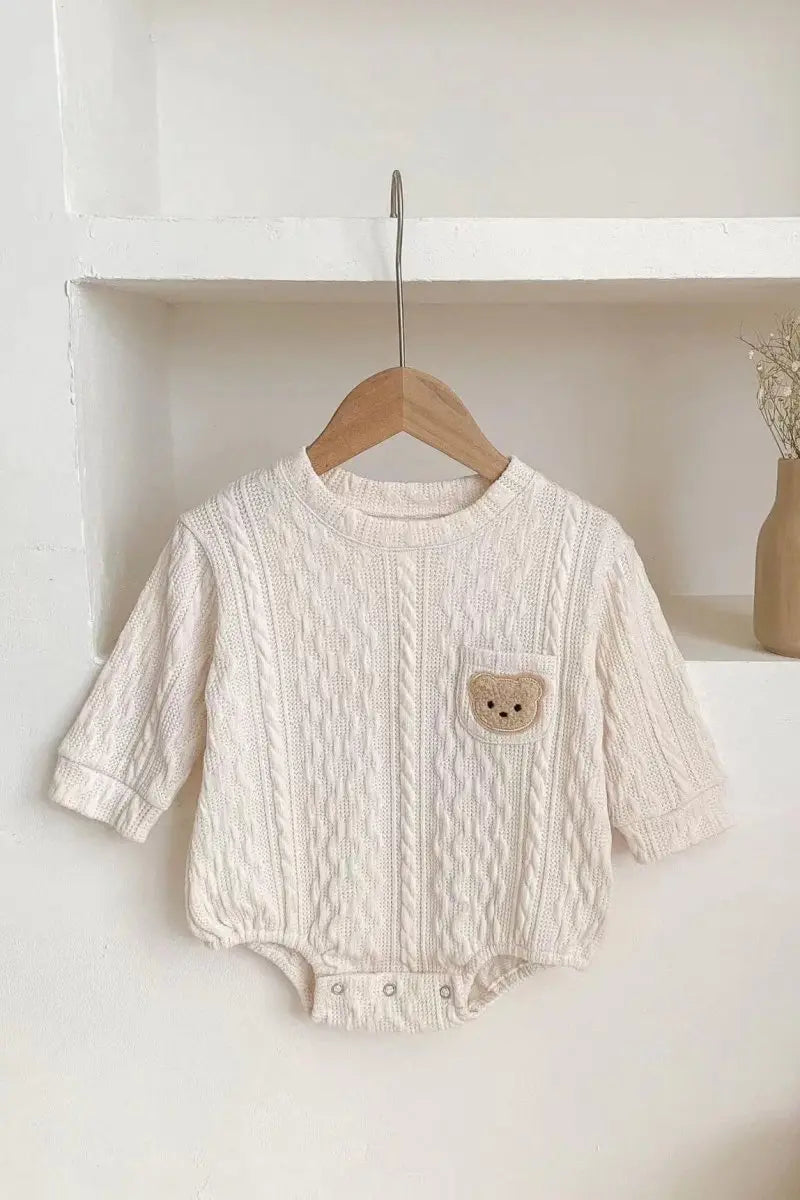 Autumn Bear Bodysuit, Green, White or Brown Cozy Crew Club