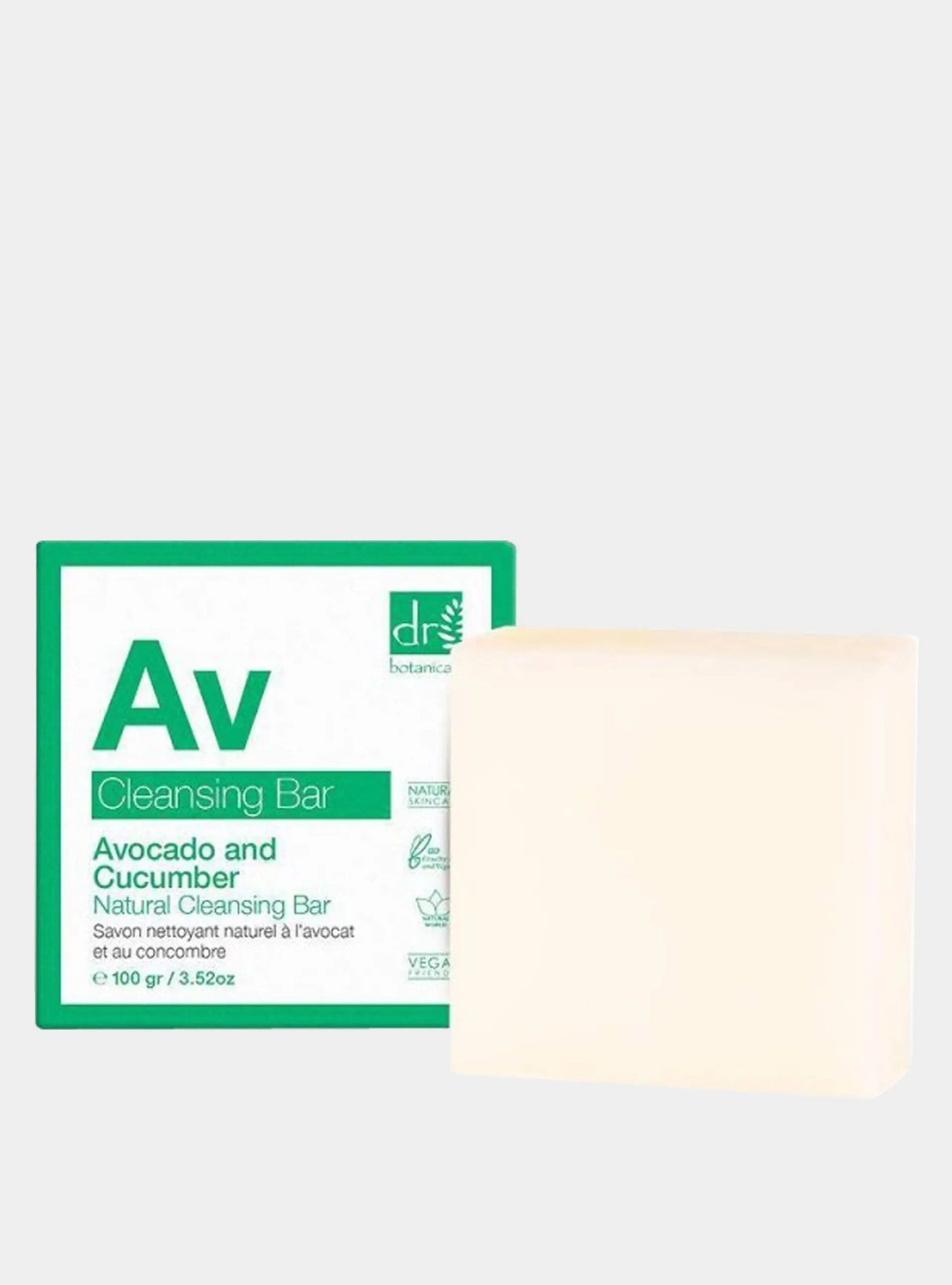 Avocado And Cucumber Natural Cleansing Bar 100g Dr Botanicals