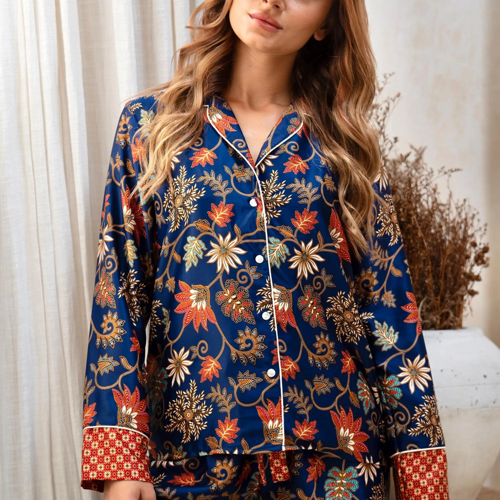 Azure Blue Silk Blend Pyjama SUKARA