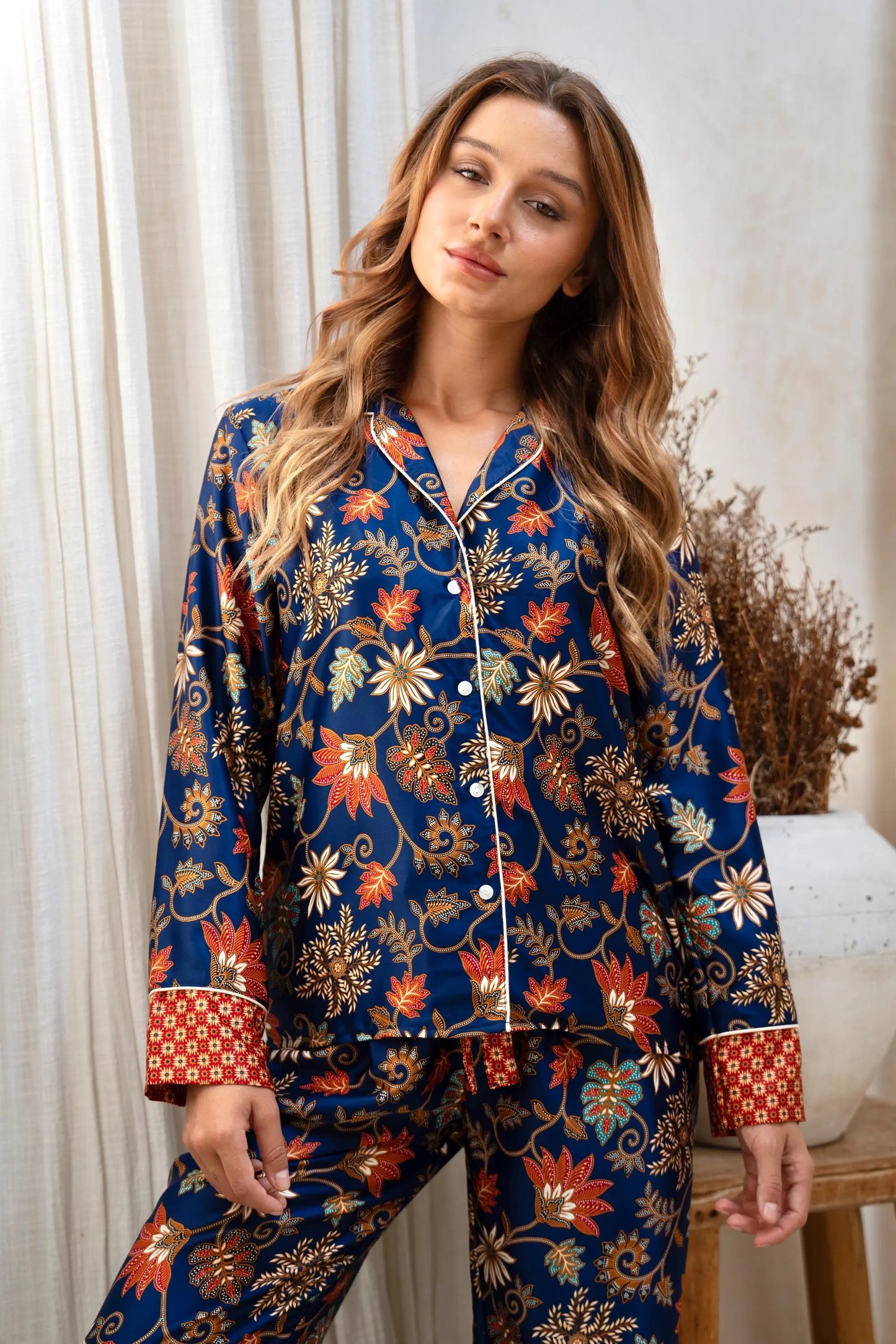 Azure Blue Silk Blend Pyjama SUKARA