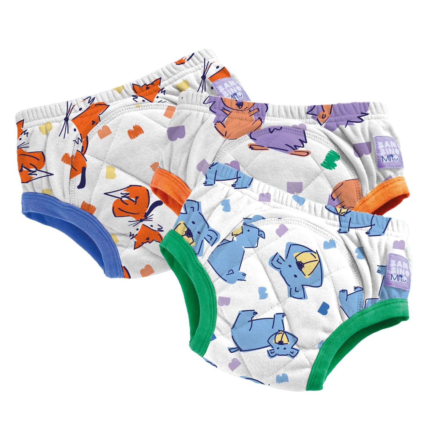 3 Pack Reusable Potty Training Pants in Outdoor Animals - Enhanced Design Bambino Mio (UK)