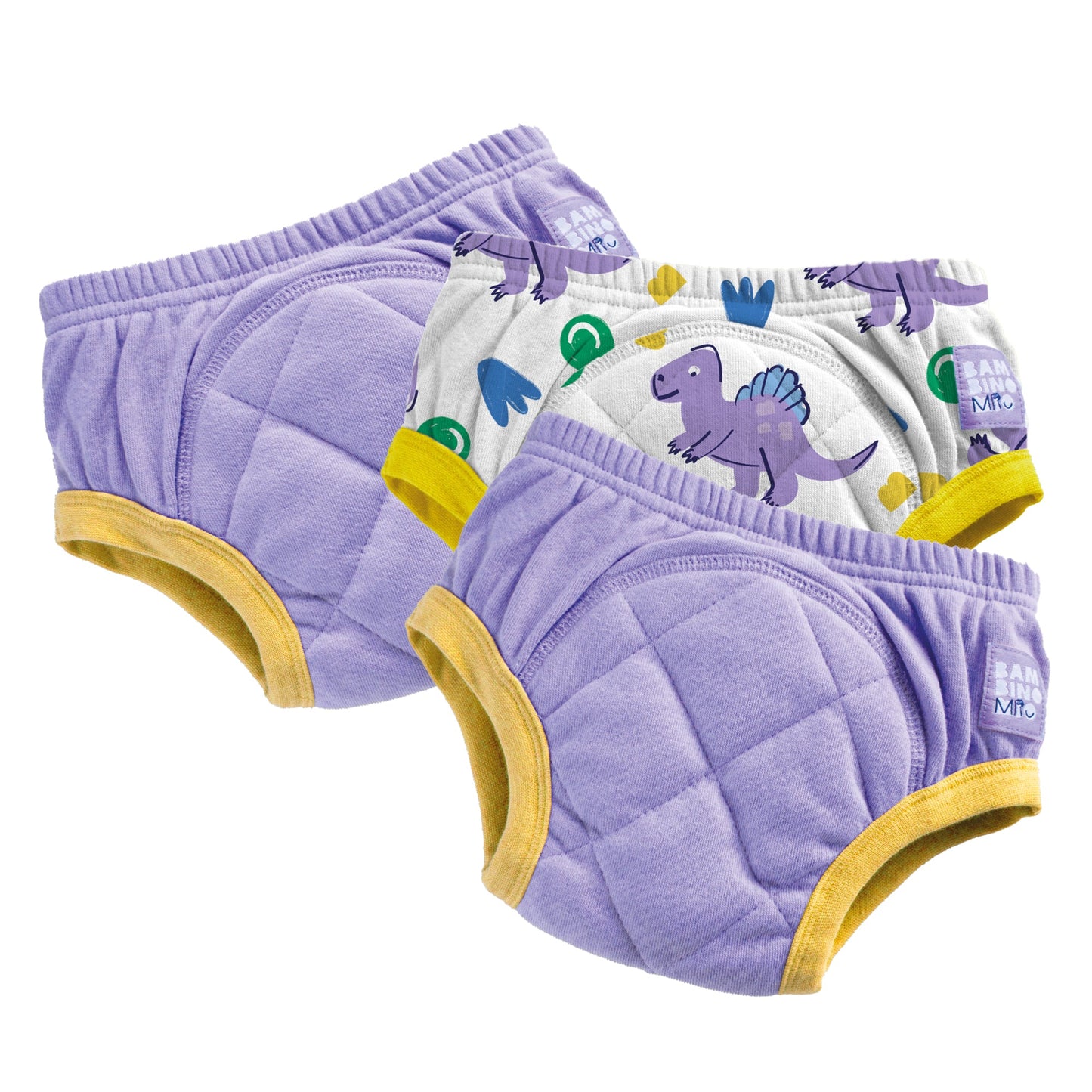 3 Pack Reusable Potty Training Pants in Purple Dinosaur - Enhanced Design Bambino Mio (UK)