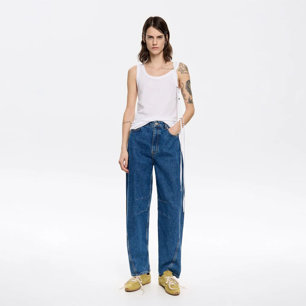 BARREL - Blue mid-rise jeans Bimba y Lola UK