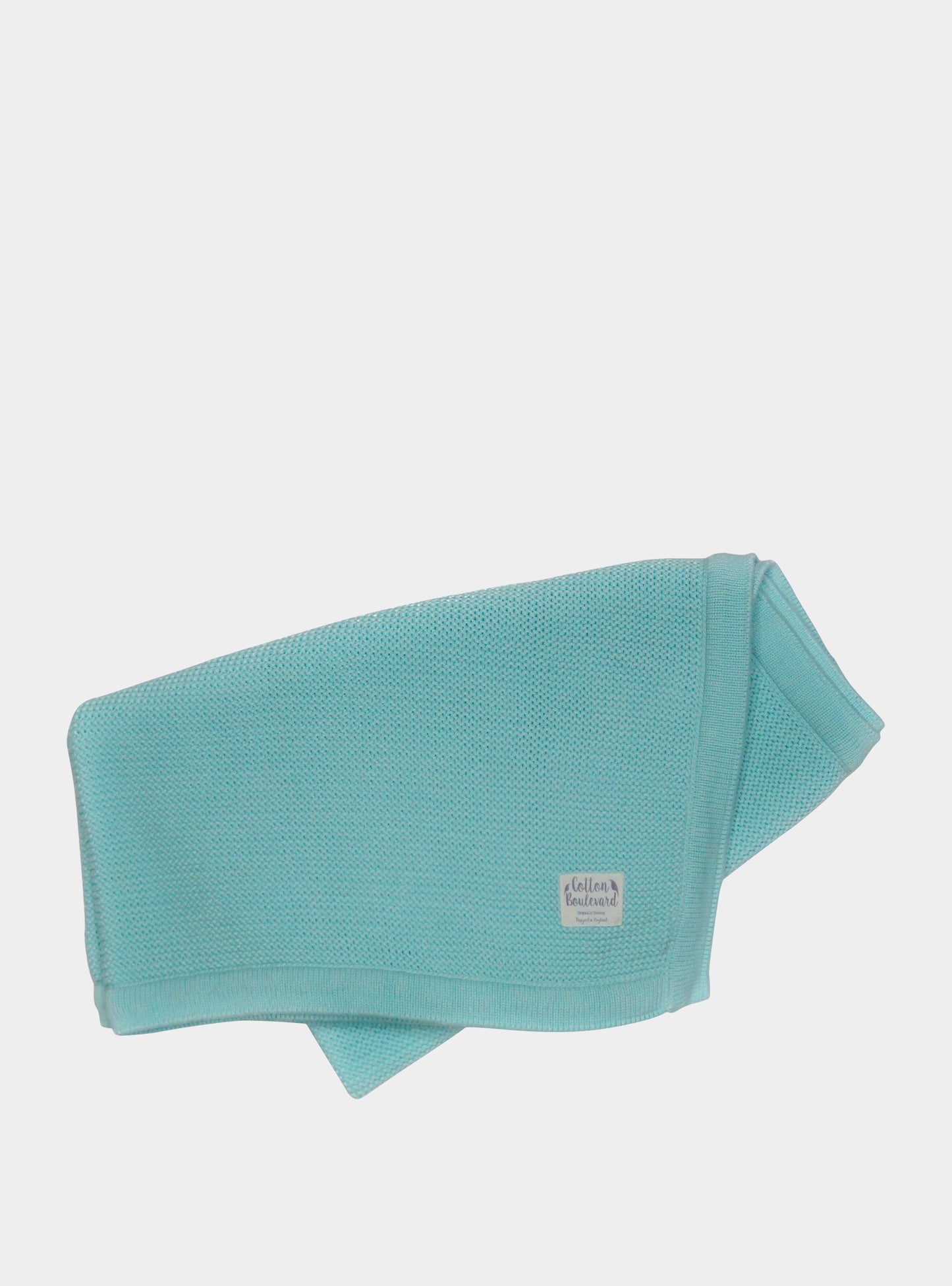 Aqua Organic Cotton Knitted Blanket – 100 X 80cm Cotton Boulevard