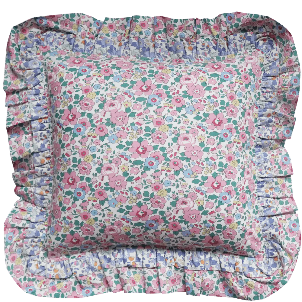 BETSY CANDY FLOSS Liberty Double Ruffle Cushion Coco & Wolf