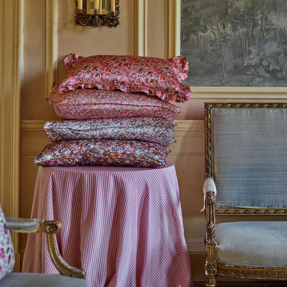 BETSY FIELD DUSKY PINK Liberty Silk Pillowcase Coco & Wolf
