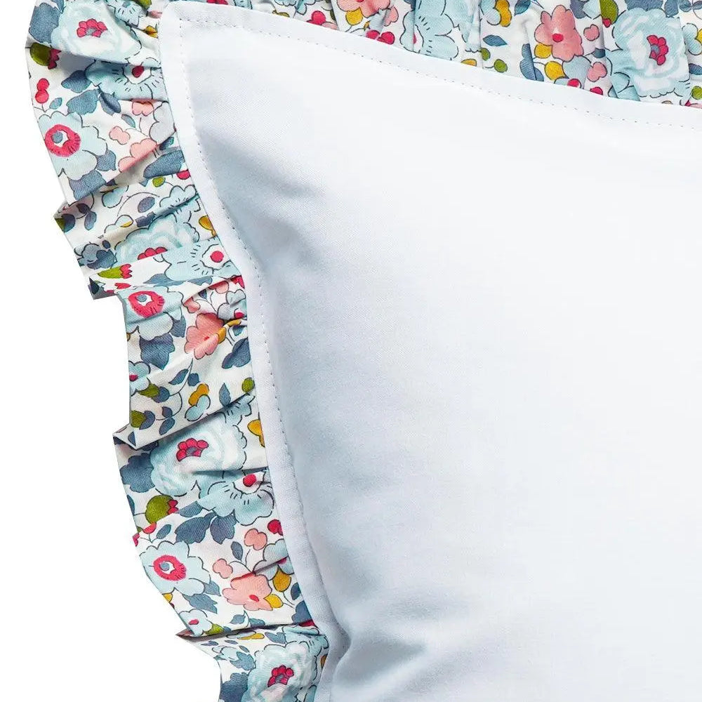 BETSY GREY Liberty Frill Edge White Pillowcase Coco & Wolf