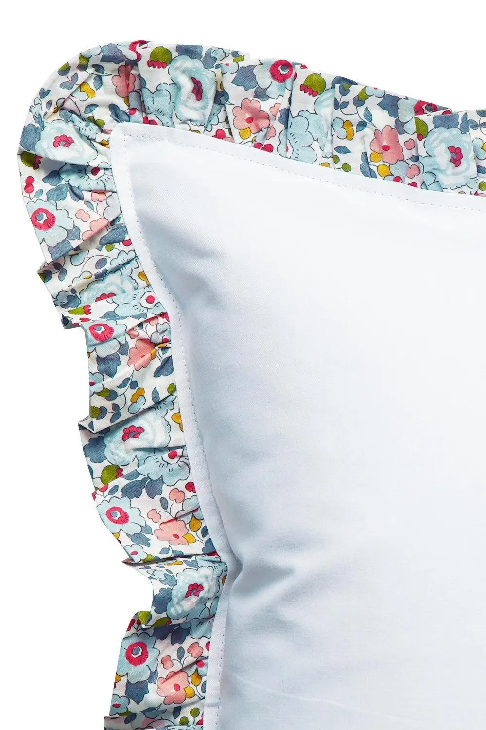 BETSY GREY Liberty Frill Edge White Pillowcase Coco & Wolf