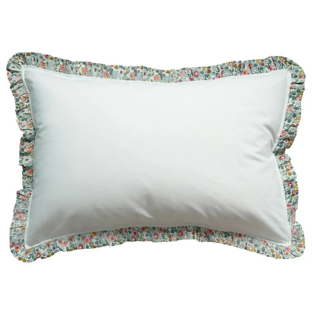 BETSY GREY Liberty Frill Edge White Pillowcase Coco & Wolf
