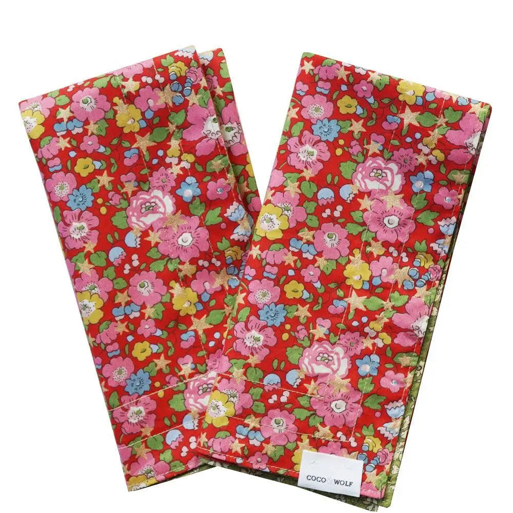 BETSY STAR & CAPEL Liberty Reversible Stitch Napkin Set Coco & Wolf